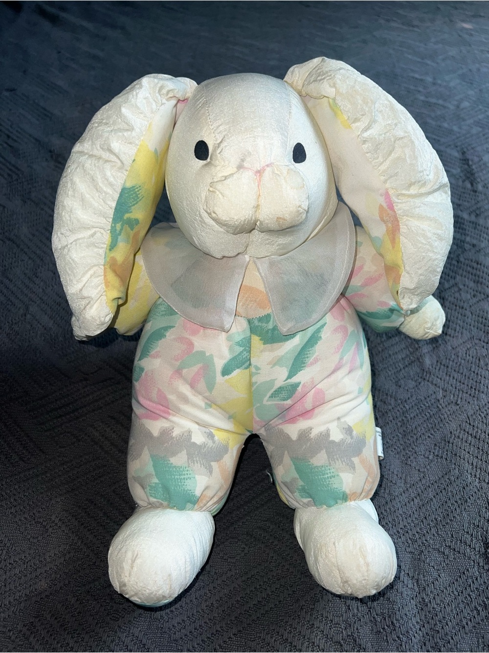 🐰💀Rare VTG 1985 Creepy Easter Bunny Plush Pastel Rabbit 80s Stuffed Animal